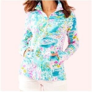 Lilly Pulitzer Skipper Popover Rare Print Postcards From Positano UPF 50+ Small